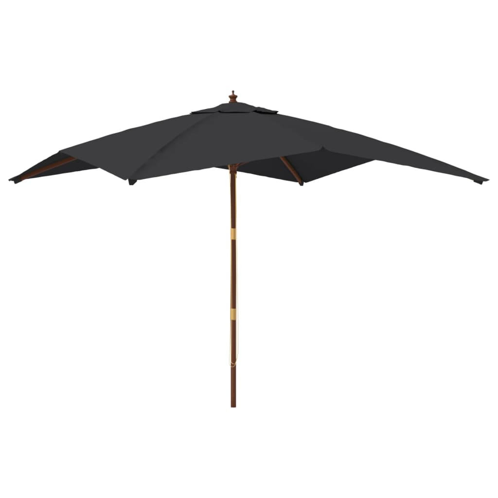 Parasol met houten paal 300x300x273 cm zwart is nu te koop bij PeponiXL, paradijselijk wonen!