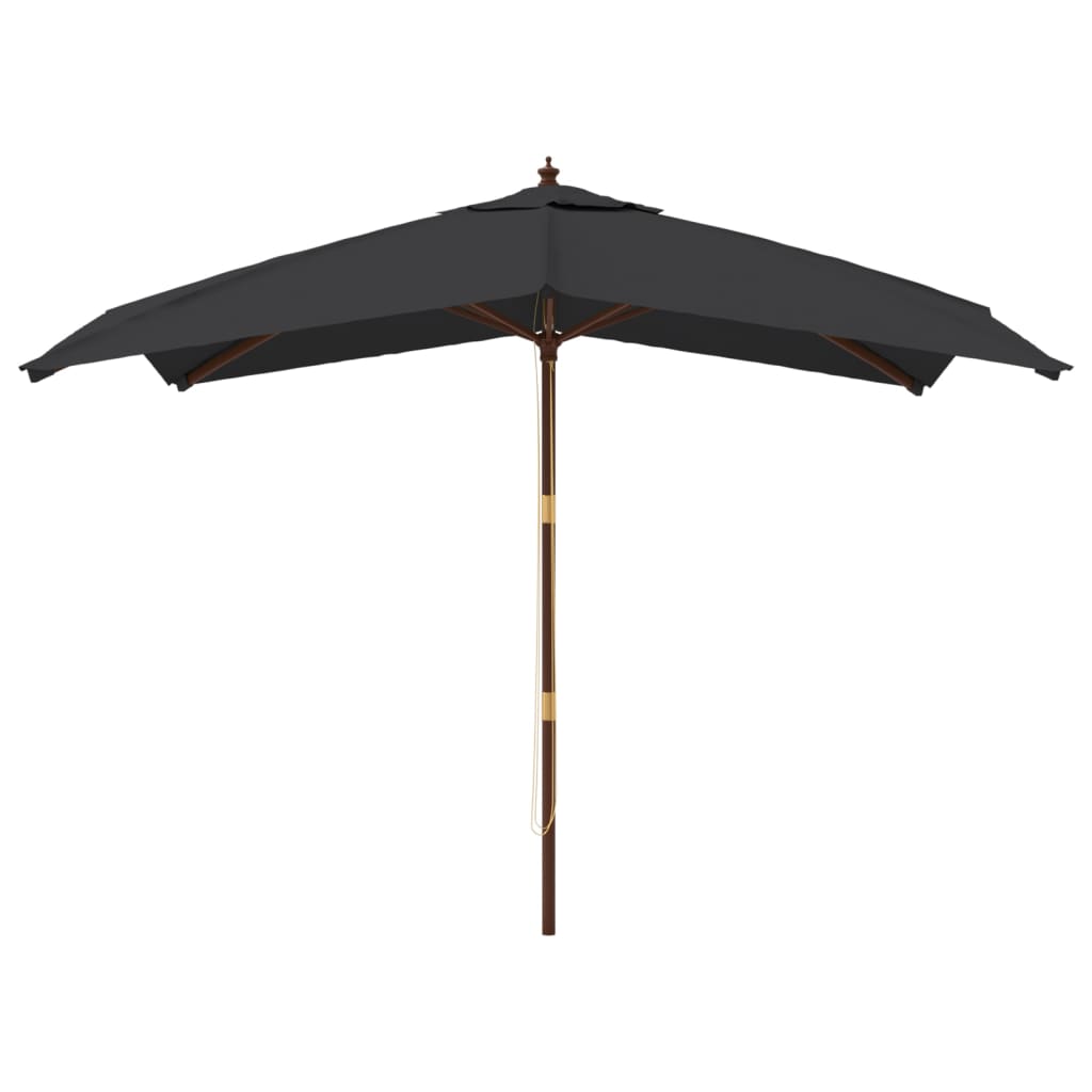 Parasol met houten paal 300x300x273 cm zwart is nu te koop bij PeponiXL, paradijselijk wonen!