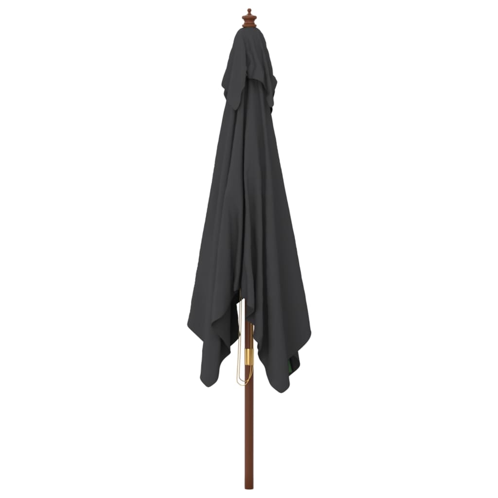 Parasol met houten paal 300x300x273 cm zwart is nu te koop bij PeponiXL, paradijselijk wonen!
