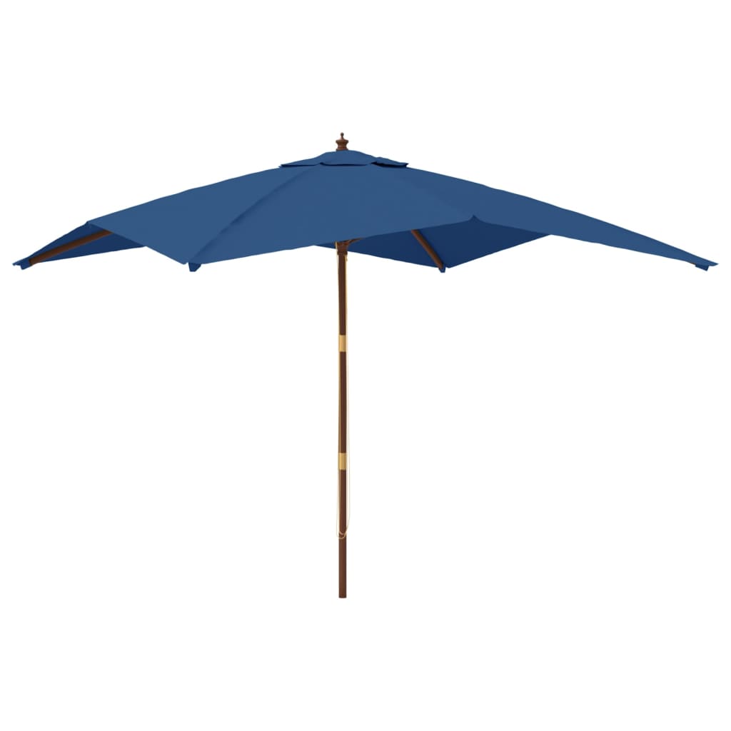 Parasol met houten paal 300x300x273 cm azuurblauw is nu te koop bij PeponiXL, paradijselijk wonen!