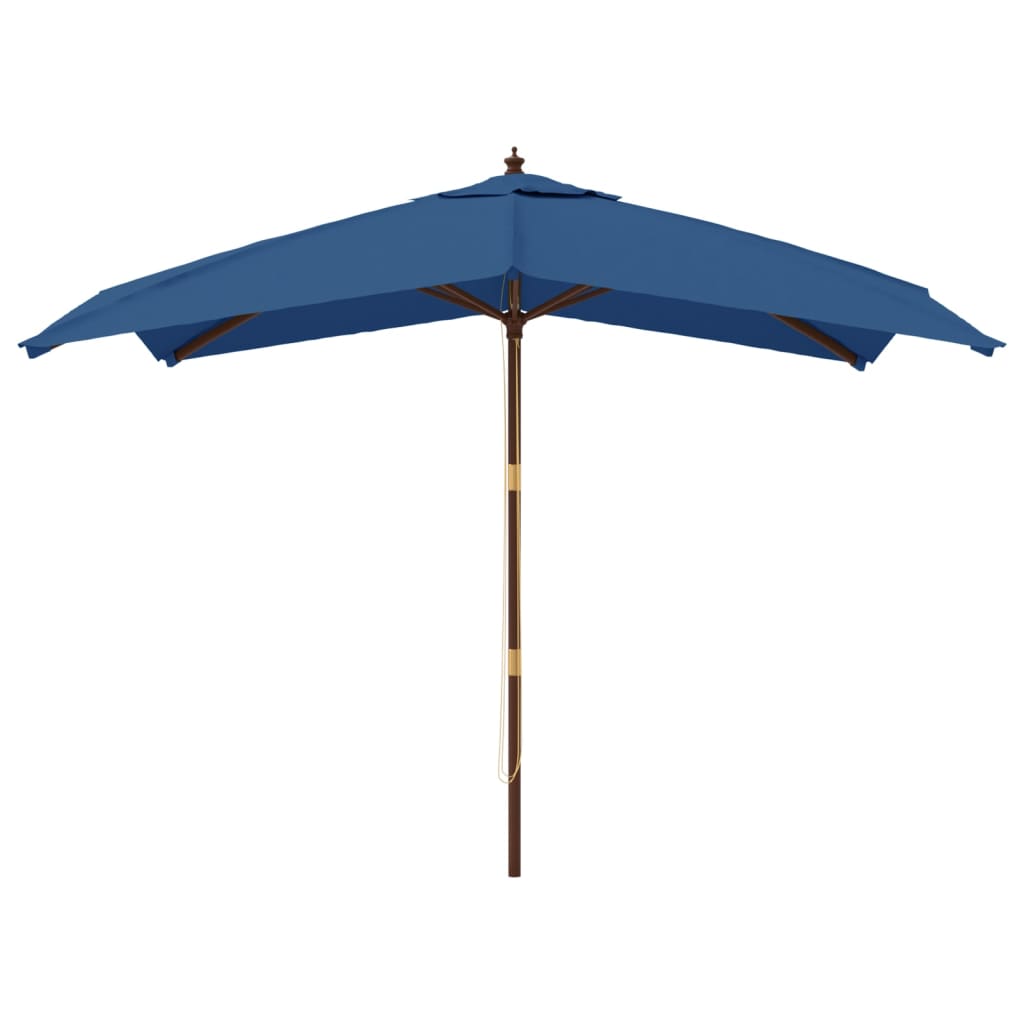 Parasol met houten paal 300x300x273 cm azuurblauw is nu te koop bij PeponiXL, paradijselijk wonen!