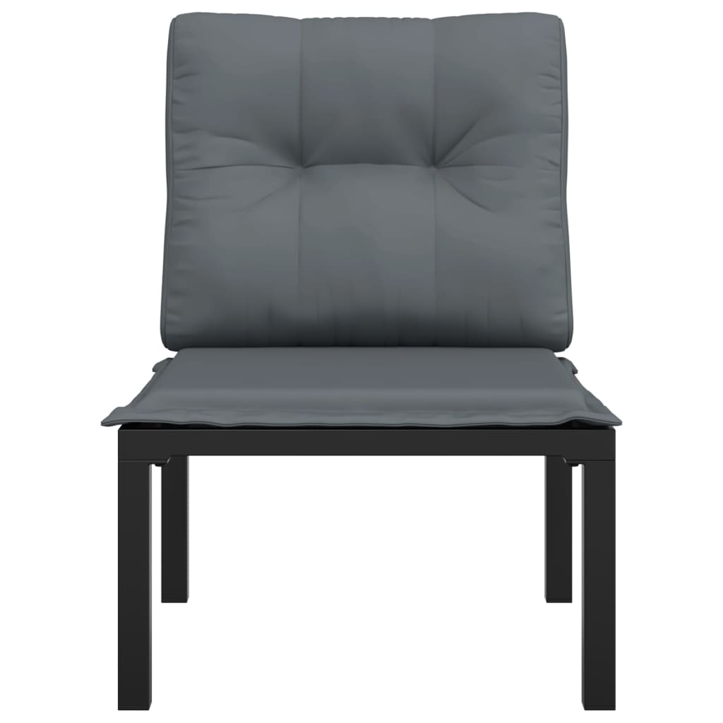 Tuinstoel met kussens poly rattan zwart en grijs is nu te koop bij PeponiXL, paradijselijk wonen!