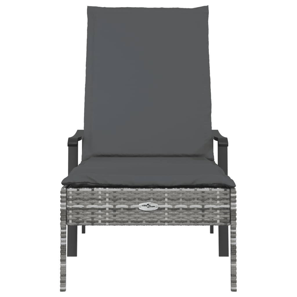 Ligbed met kussen poly rattan grijs is nu te koop bij PeponiXL, paradijselijk wonen!