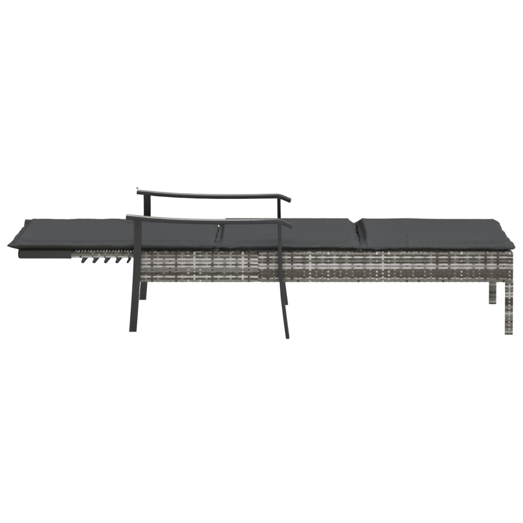 Ligbed met kussen poly rattan grijs is nu te koop bij PeponiXL, paradijselijk wonen!
