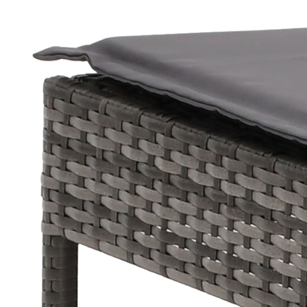 Ligbed met kussen poly rattan grijs is nu te koop bij PeponiXL, paradijselijk wonen!