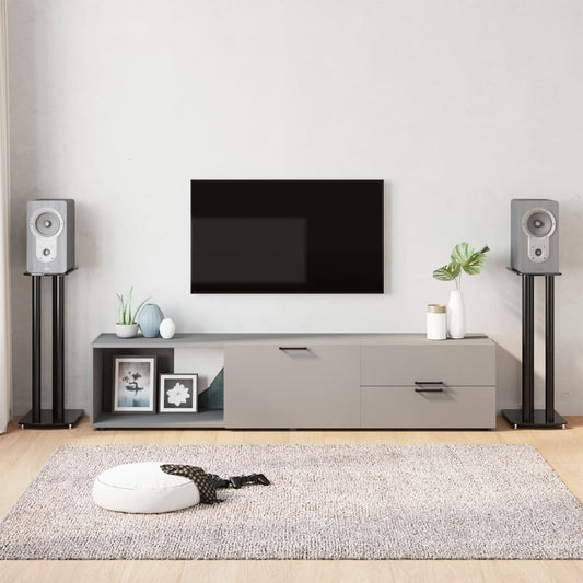 Luidsprekerstandaards 2 st 3 pijlers gehard glas zwart is nu te koop bij PeponiXL, paradijselijk wonen!