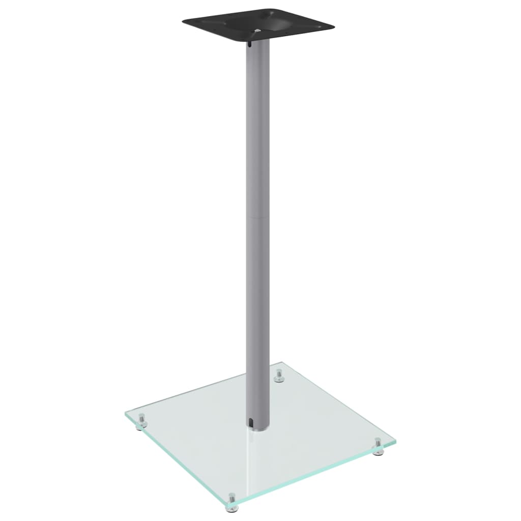 Luidsprekerstandaards 2 st 1 pijler gehard glas zilverkleurig is nu te koop bij PeponiXL, paradijselijk wonen!