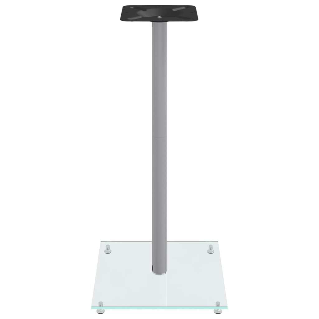 Luidsprekerstandaards 2 st 1 pijler gehard glas zilverkleurig is nu te koop bij PeponiXL, paradijselijk wonen!