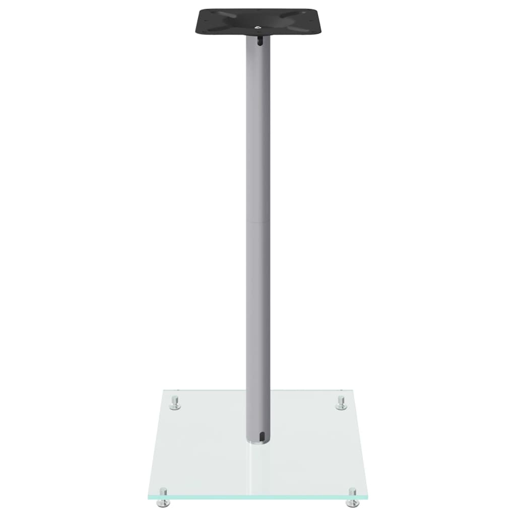 Luidsprekerstandaards 2 st 1 pijler gehard glas zilverkleurig is nu te koop bij PeponiXL, paradijselijk wonen!