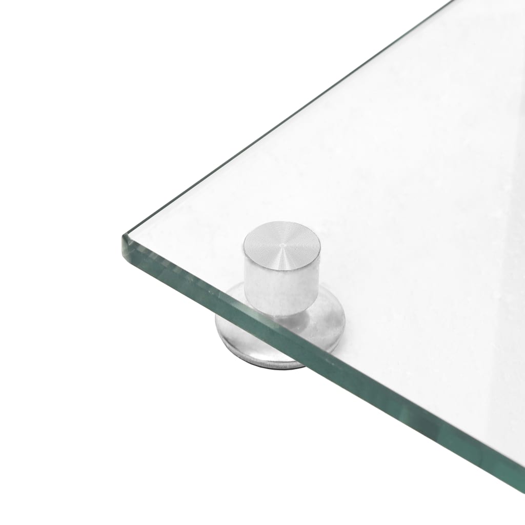 Luidsprekerstandaards 2 st 1 pijler gehard glas zilverkleurig is nu te koop bij PeponiXL, paradijselijk wonen!