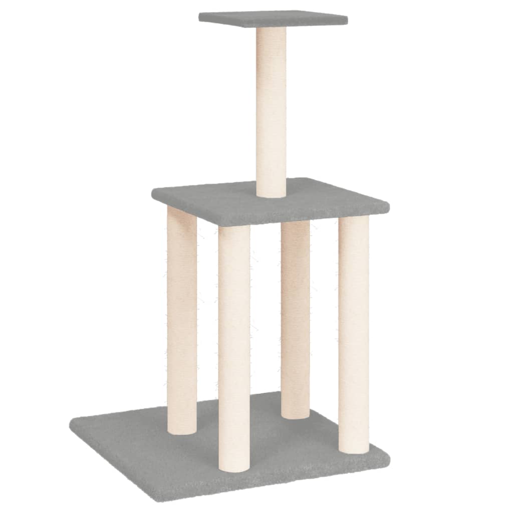 Kattenmeubel met sisal krabpalen 85,5 cm lichtgrijs is nu te koop bij PeponiXL, paradijselijk wonen!