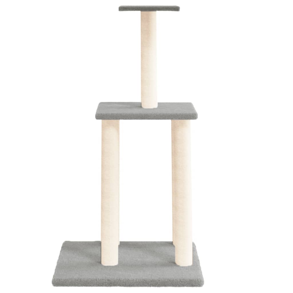 Kattenmeubel met sisal krabpalen 85,5 cm lichtgrijs is nu te koop bij PeponiXL, paradijselijk wonen!