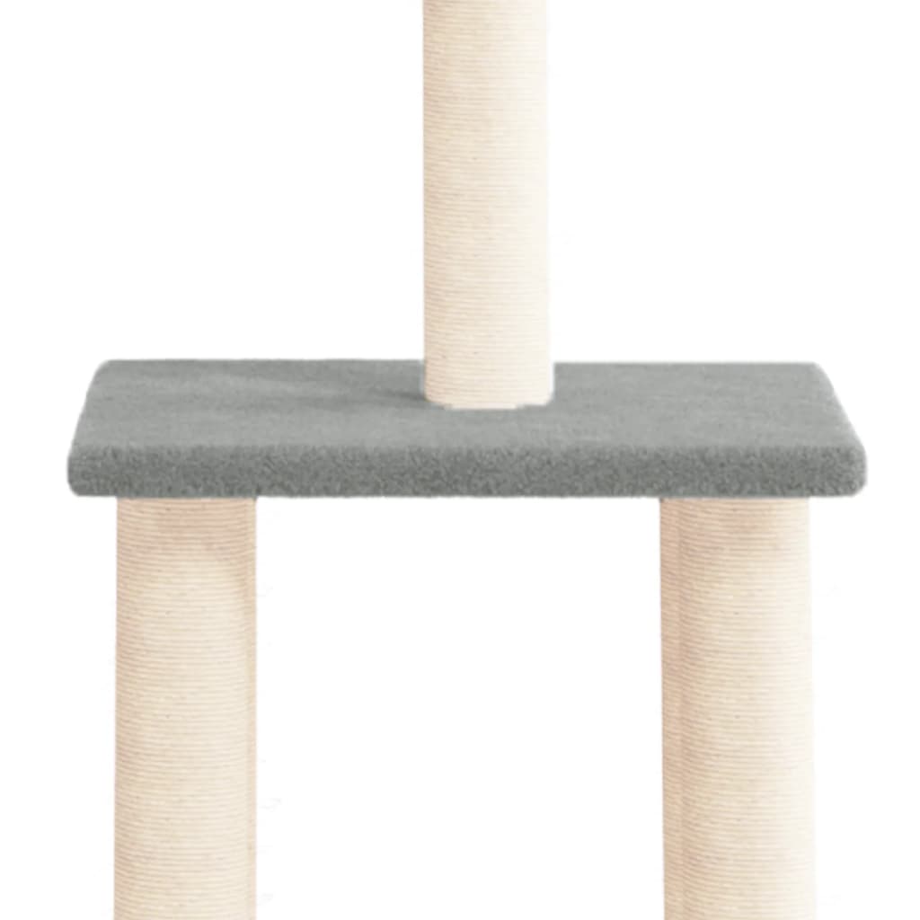 Kattenmeubel met sisal krabpalen 85,5 cm lichtgrijs is nu te koop bij PeponiXL, paradijselijk wonen!