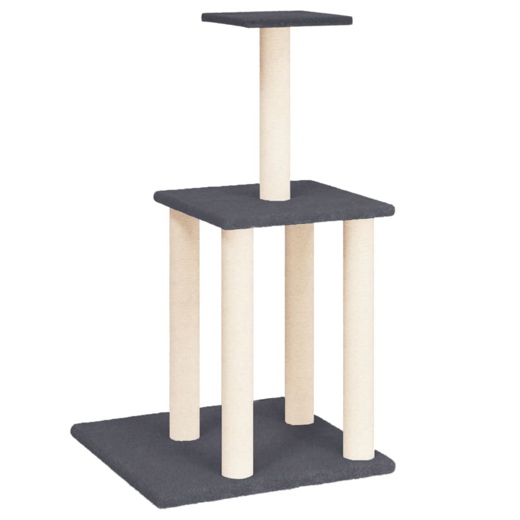 Kattenmeubel met sisal krabpalen 85,5 cm donkergrijs is nu te koop bij PeponiXL, paradijselijk wonen!