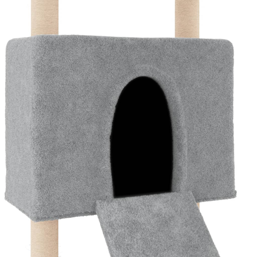 Kattenmeubel met sisal krabpalen 153 cm lichtgrijs is nu te koop bij PeponiXL, paradijselijk wonen!