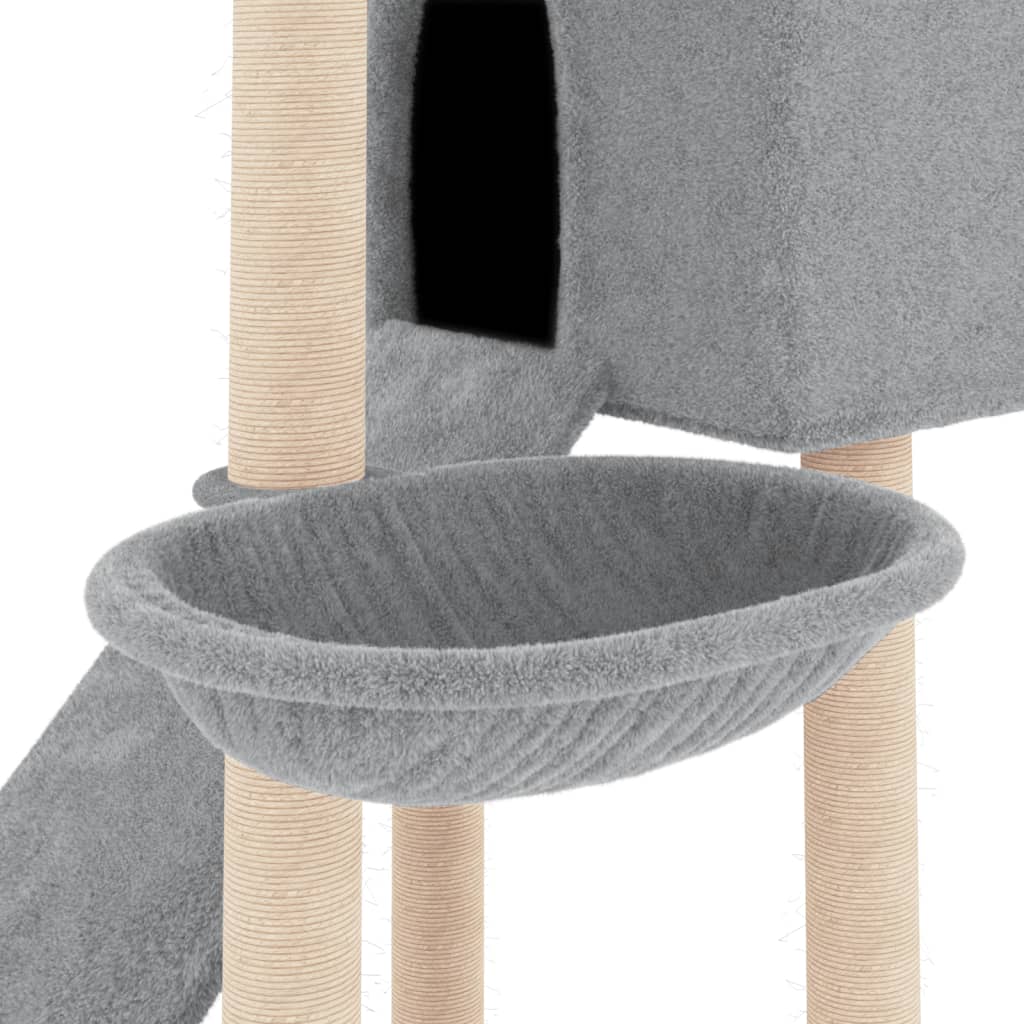 Kattenmeubel met sisal krabpalen 153 cm lichtgrijs is nu te koop bij PeponiXL, paradijselijk wonen!