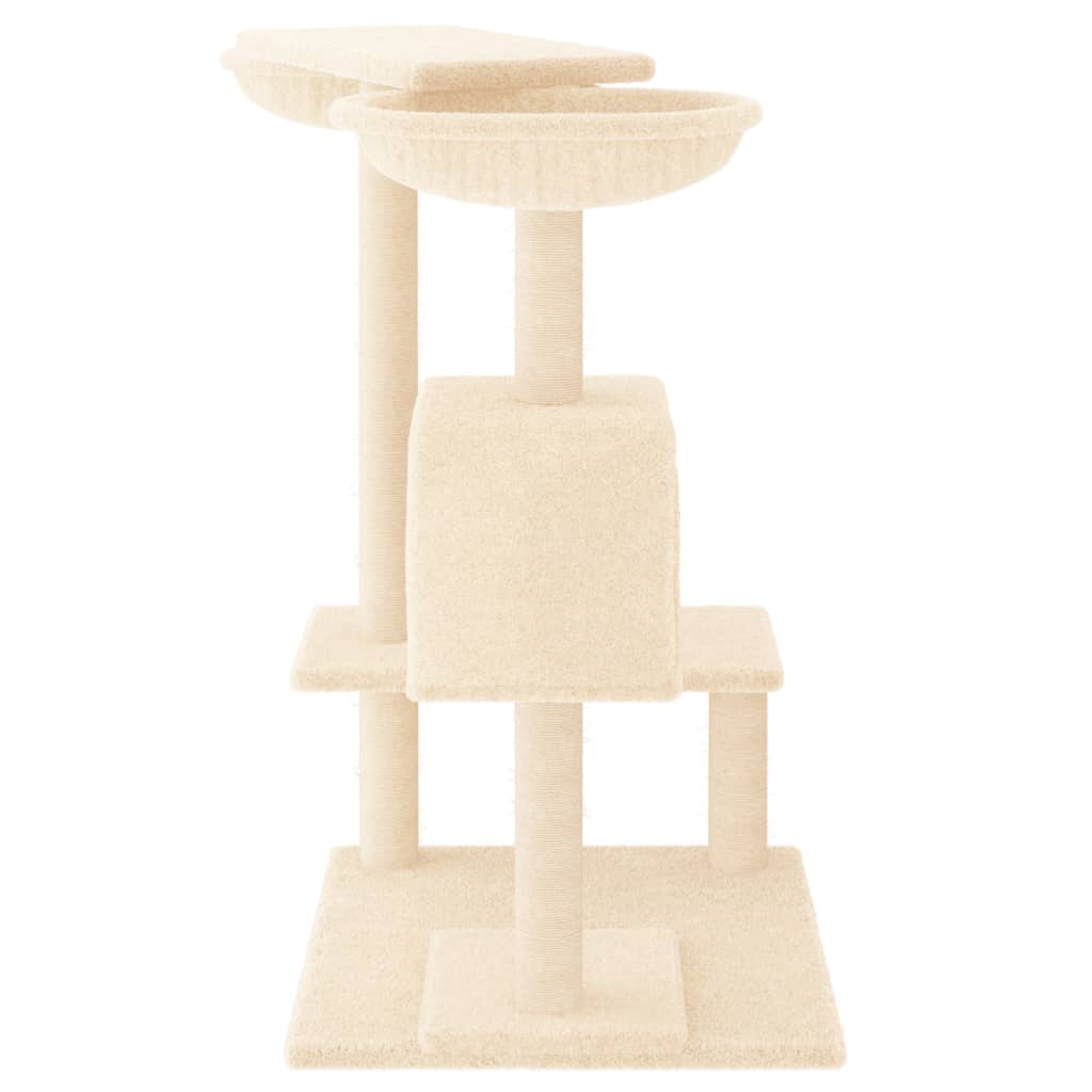 Kattenmeubel met krabpalen 82 cm crèmekleurig is nu te koop bij PeponiXL, paradijselijk wonen!