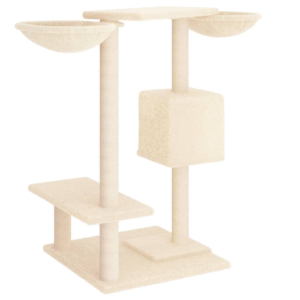 Kattenmeubel met krabpalen 82 cm crèmekleurig is nu te koop bij PeponiXL, paradijselijk wonen!