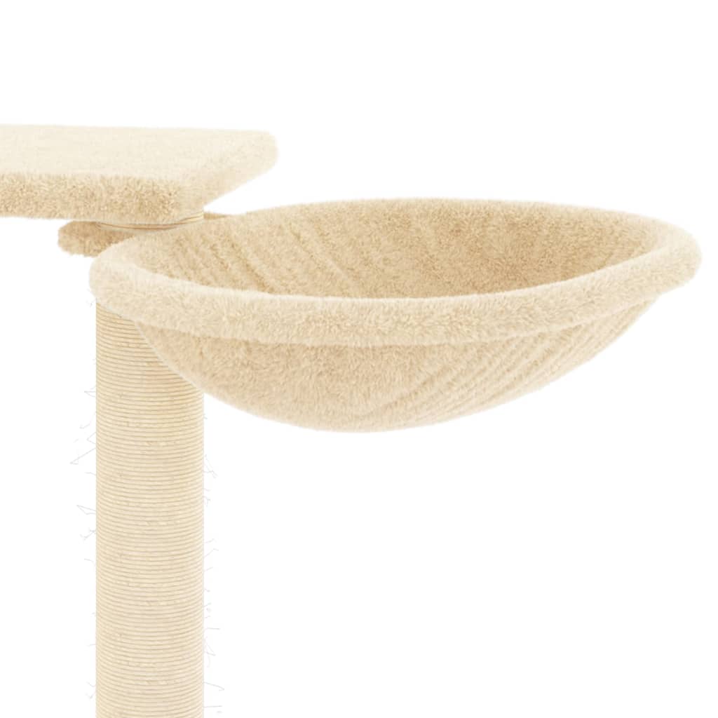 Kattenmeubel met krabpalen 82 cm crèmekleurig is nu te koop bij PeponiXL, paradijselijk wonen!