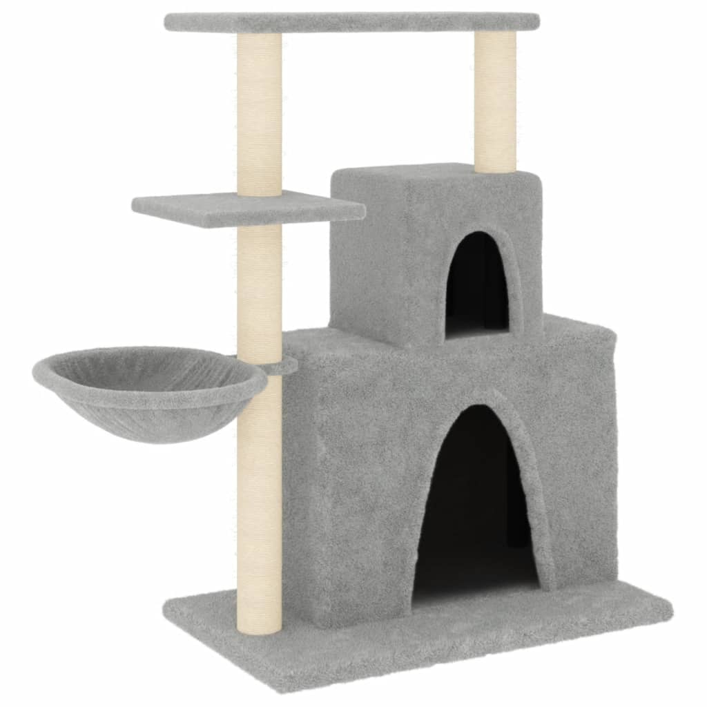 Kattenmeubel met sisal krabpalen 83 cm lichtgrijs is nu te koop bij PeponiXL, paradijselijk wonen!