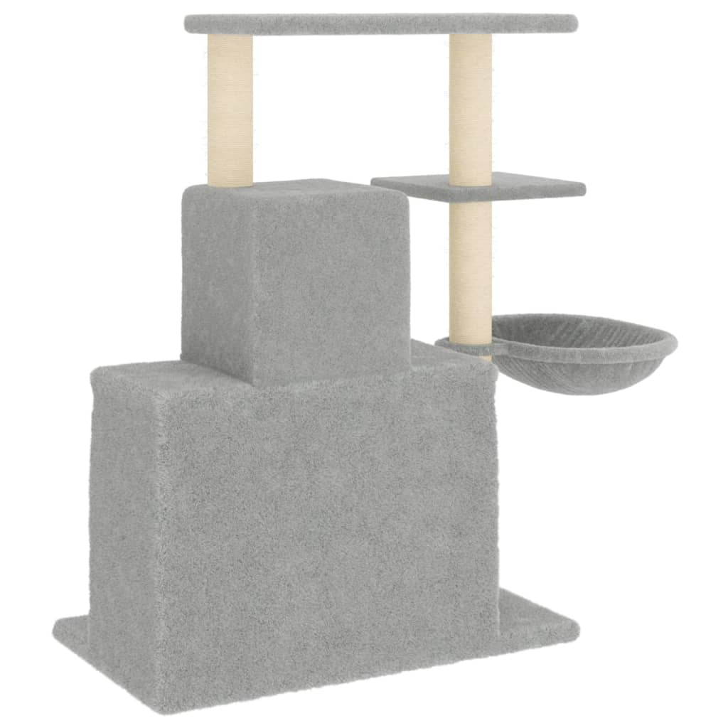 Kattenmeubel met sisal krabpalen 83 cm lichtgrijs is nu te koop bij PeponiXL, paradijselijk wonen!