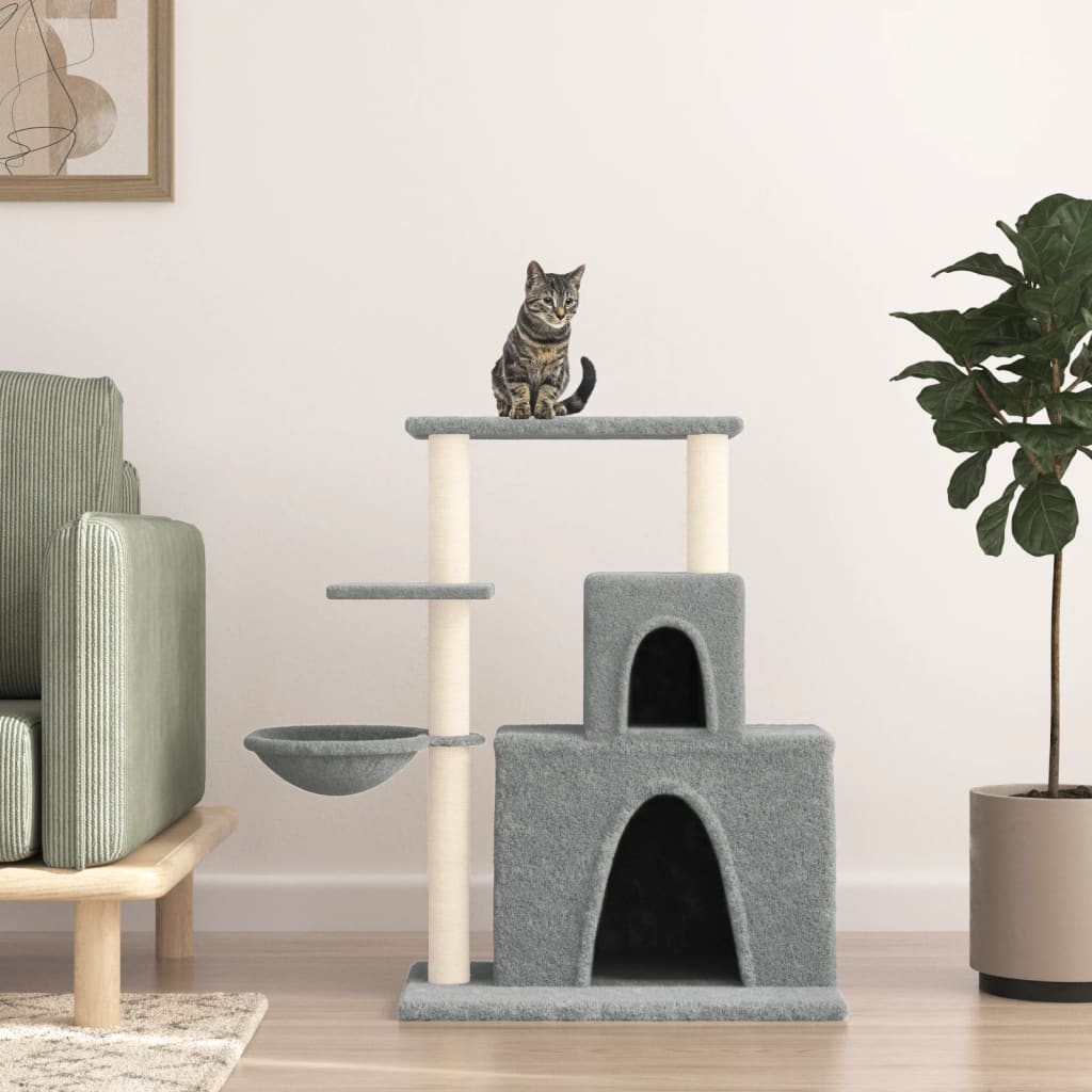 Kattenmeubel met sisal krabpalen 83 cm lichtgrijs is nu te koop bij PeponiXL, paradijselijk wonen!