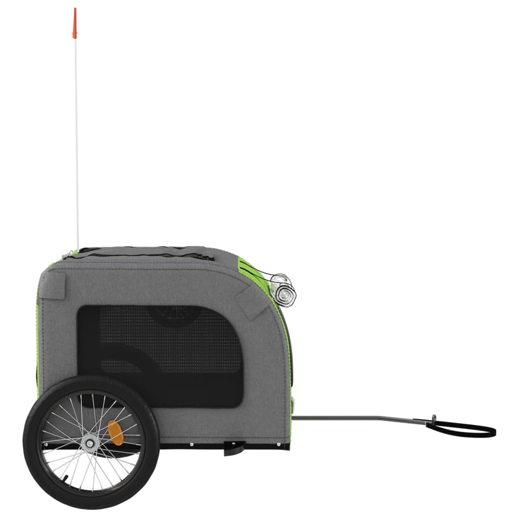 Hondenfietstrailer oxford stof en ijzer groen en grijs is nu te koop bij PeponiXL, paradijselijk wonen!