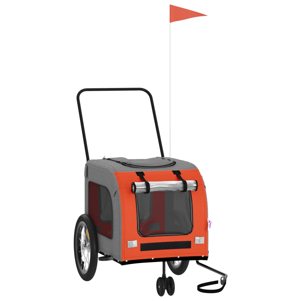 Hondenfietstrailer oxford stof en ijzer oranje en grijs is nu te koop bij PeponiXL, paradijselijk wonen!