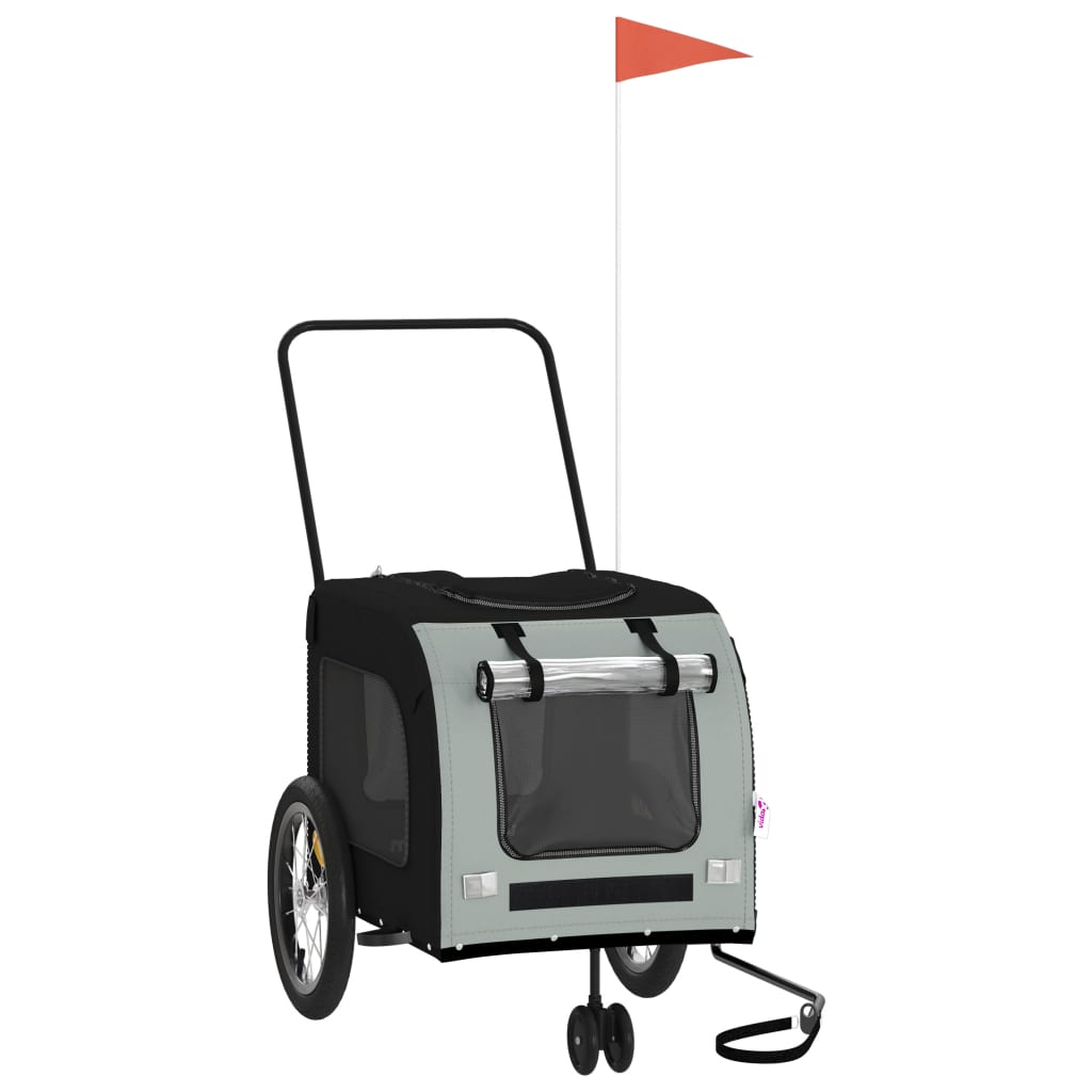 Hondenfietstrailer oxford stof en ijzer zwart en grijs is nu te koop bij PeponiXL, paradijselijk wonen!