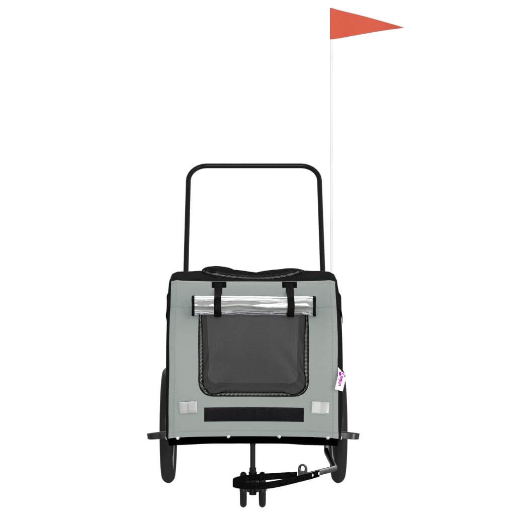 Hondenfietstrailer oxford stof en ijzer zwart en grijs is nu te koop bij PeponiXL, paradijselijk wonen!