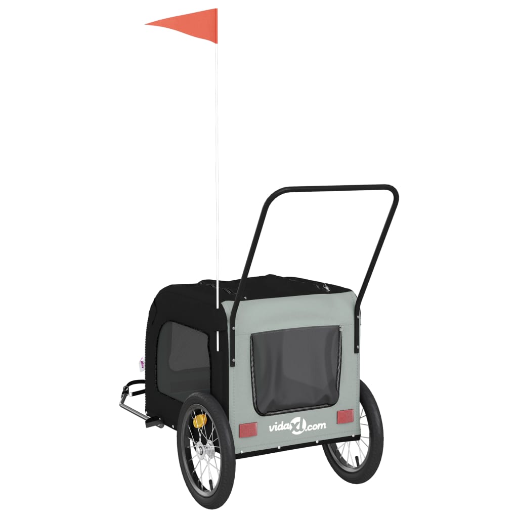 Hondenfietstrailer oxford stof en ijzer zwart en grijs is nu te koop bij PeponiXL, paradijselijk wonen!