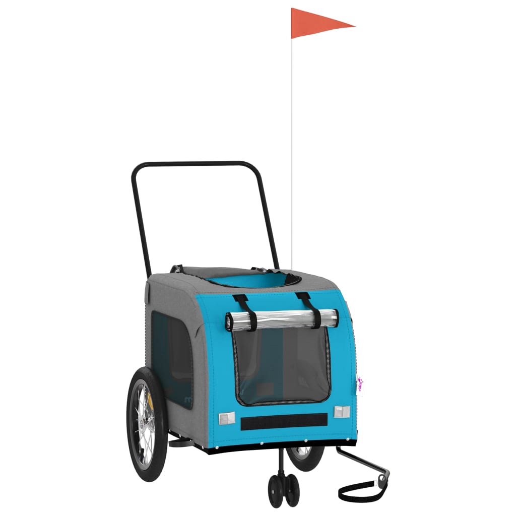 Hondenfietstrailer oxford stof en ijzer blauw en grijs is nu te koop bij PeponiXL, paradijselijk wonen!