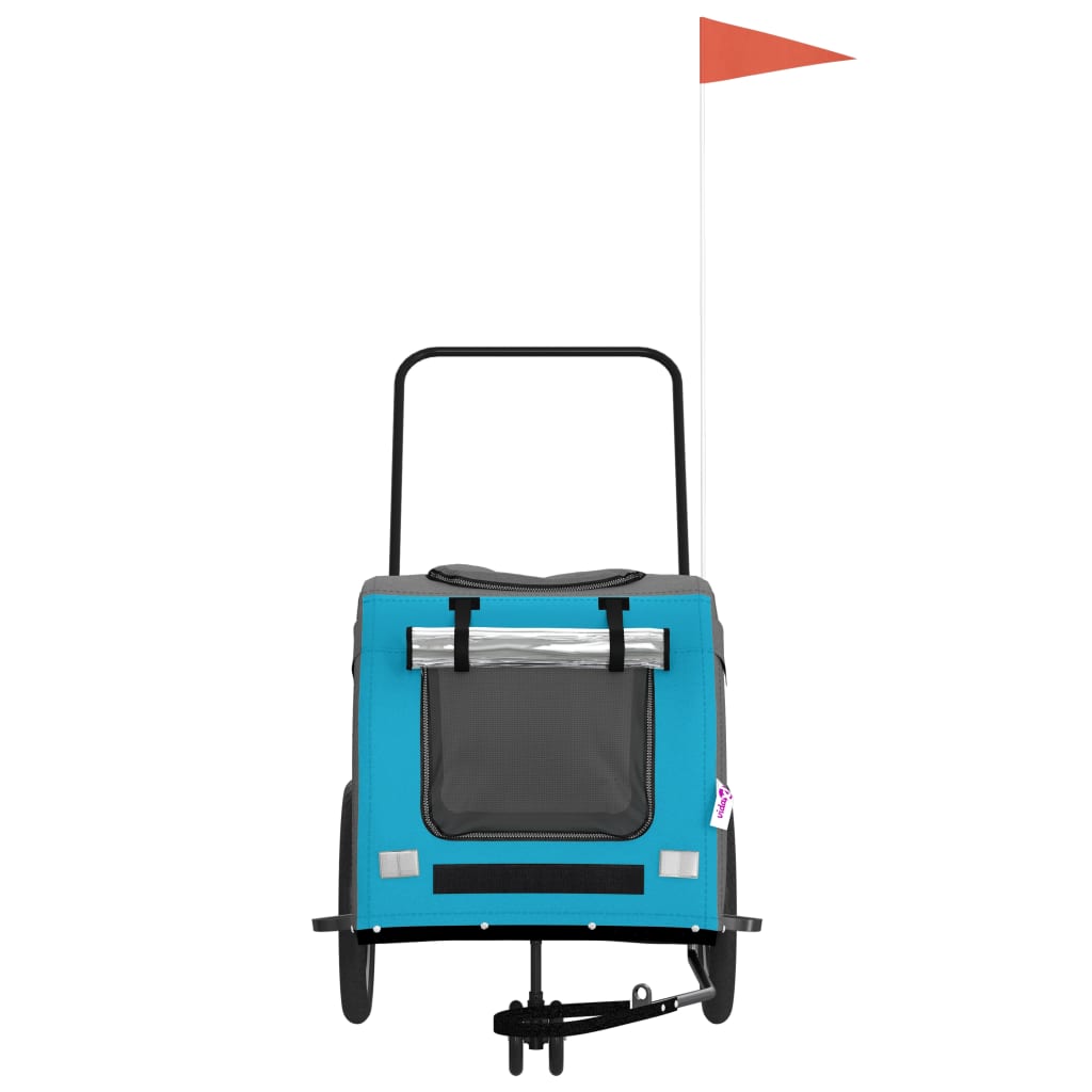 Hondenfietstrailer oxford stof en ijzer blauw en grijs is nu te koop bij PeponiXL, paradijselijk wonen!
