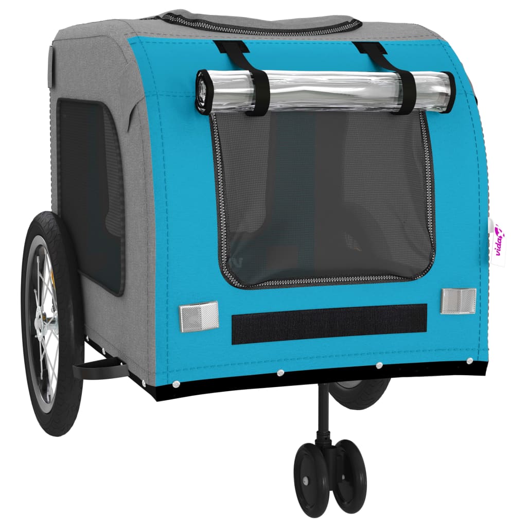 Hondenfietstrailer oxford stof en ijzer blauw en grijs is nu te koop bij PeponiXL, paradijselijk wonen!