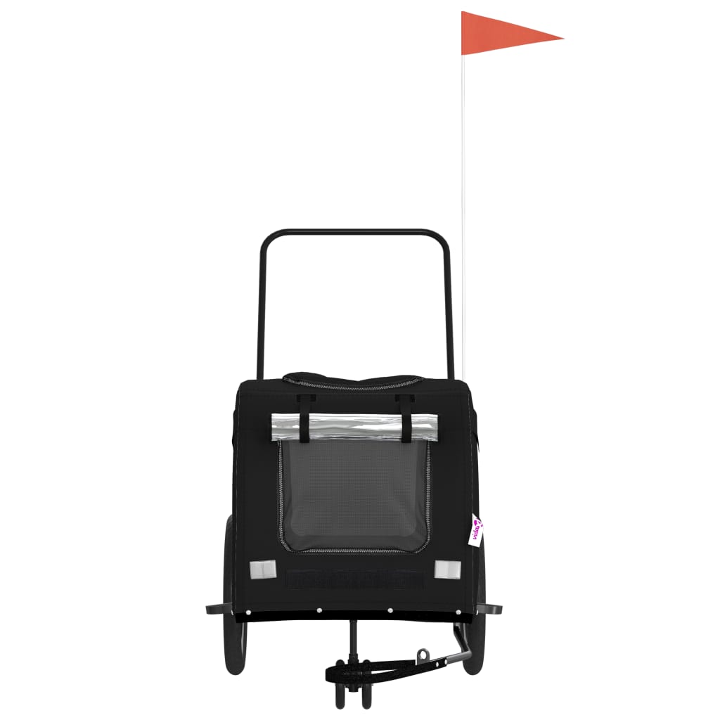 Hondenfietstrailer oxford stof en ijzer zwart is nu te koop bij PeponiXL, paradijselijk wonen!