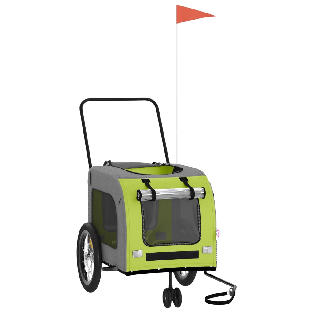 Hondenfietstrailer oxford stof en ijzer groen en grijs is nu te koop bij PeponiXL, paradijselijk wonen!