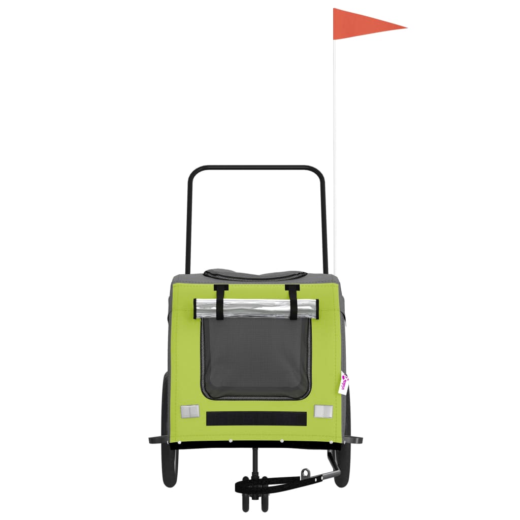 Hondenfietstrailer oxford stof en ijzer groen en grijs is nu te koop bij PeponiXL, paradijselijk wonen!