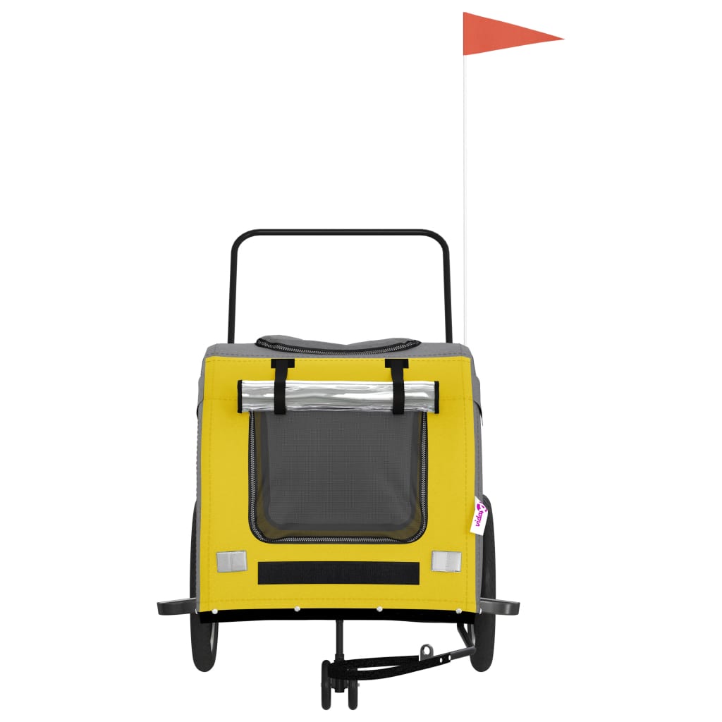 Hondenfietstrailer oxford stof en ijzer geel en grijs is nu te koop bij PeponiXL, paradijselijk wonen!
