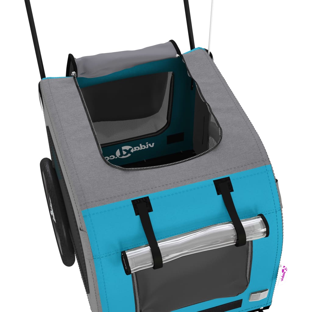 Hondenfietstrailer oxford stof en ijzer blauw en grijs is nu te koop bij PeponiXL, paradijselijk wonen!