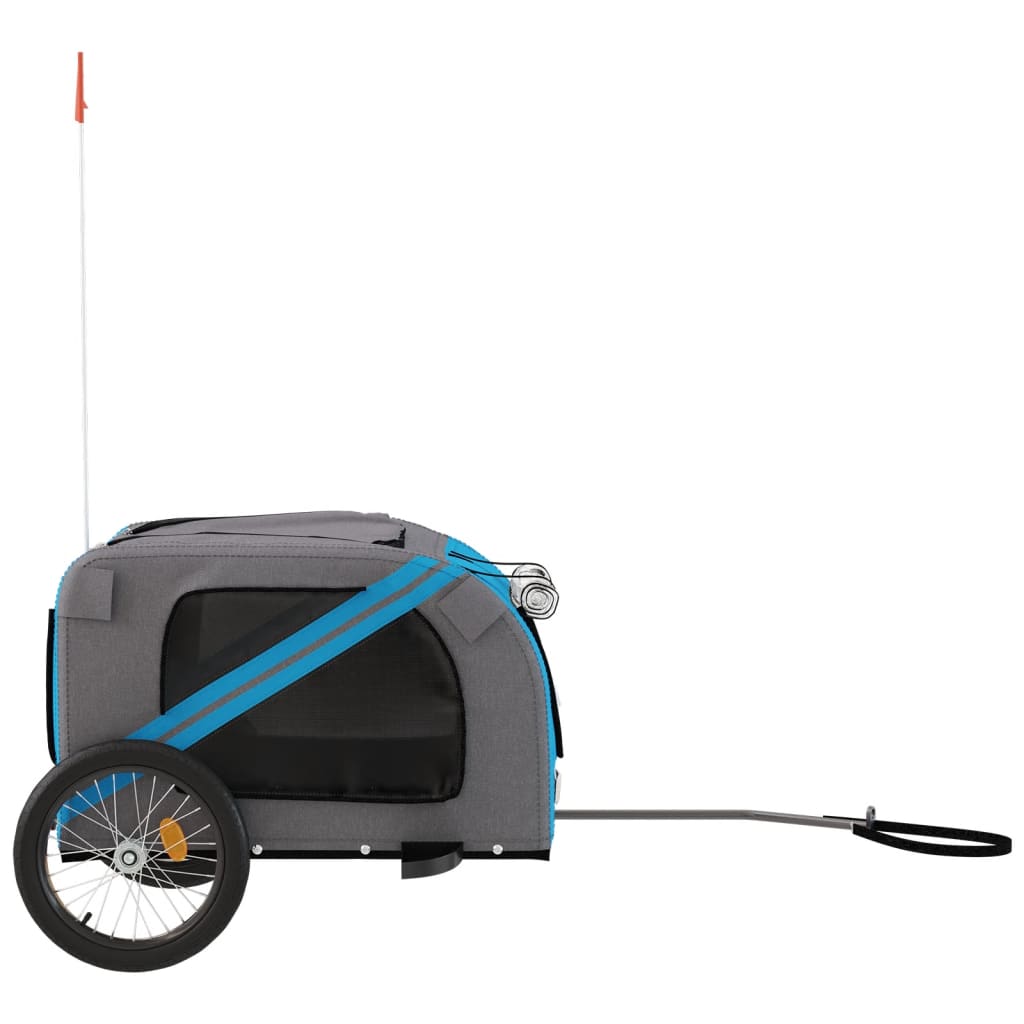 Hondenfietstrailer oxford stof en ijzer blauw en grijs is nu te koop bij PeponiXL, paradijselijk wonen!