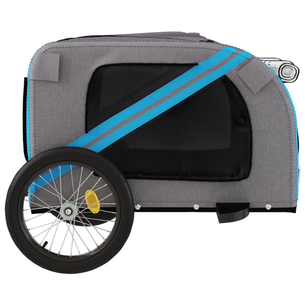 Hondenfietstrailer oxford stof en ijzer blauw en grijs is nu te koop bij PeponiXL, paradijselijk wonen!