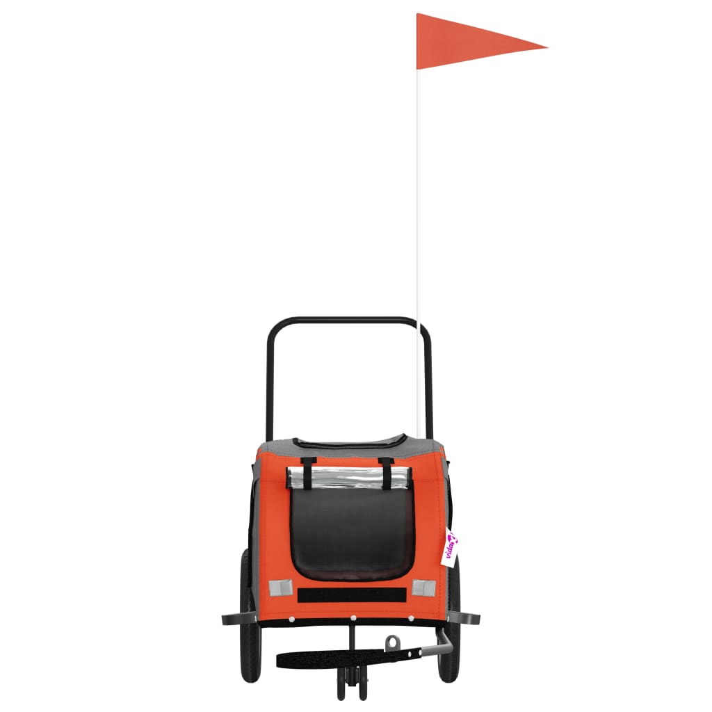 Hondenfietstrailer oxford stof en ijzer oranje en zwart is nu te koop bij PeponiXL, paradijselijk wonen!