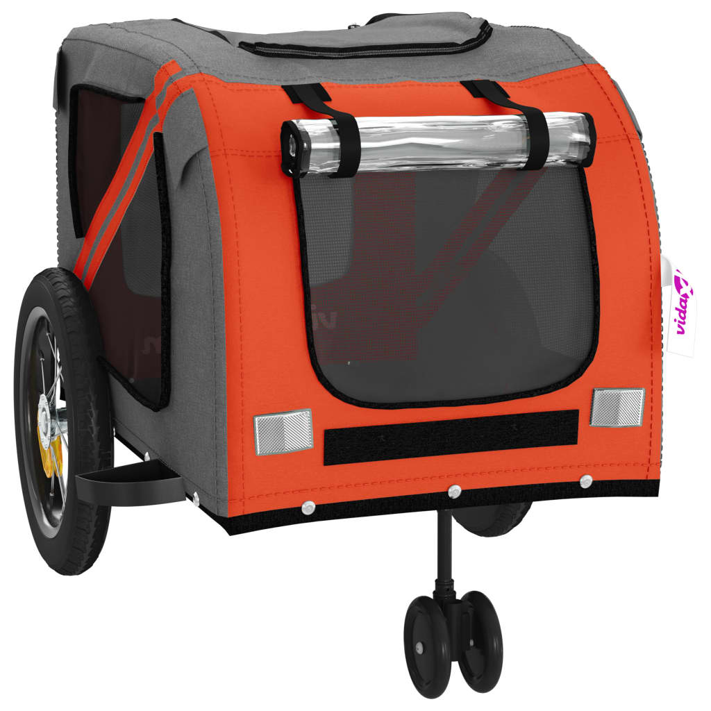 Hondenfietstrailer oxford stof en ijzer oranje en zwart is nu te koop bij PeponiXL, paradijselijk wonen!