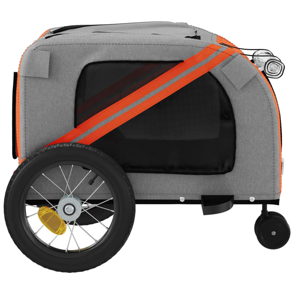 Hondenfietstrailer oxford stof en ijzer oranje en zwart is nu te koop bij PeponiXL, paradijselijk wonen!