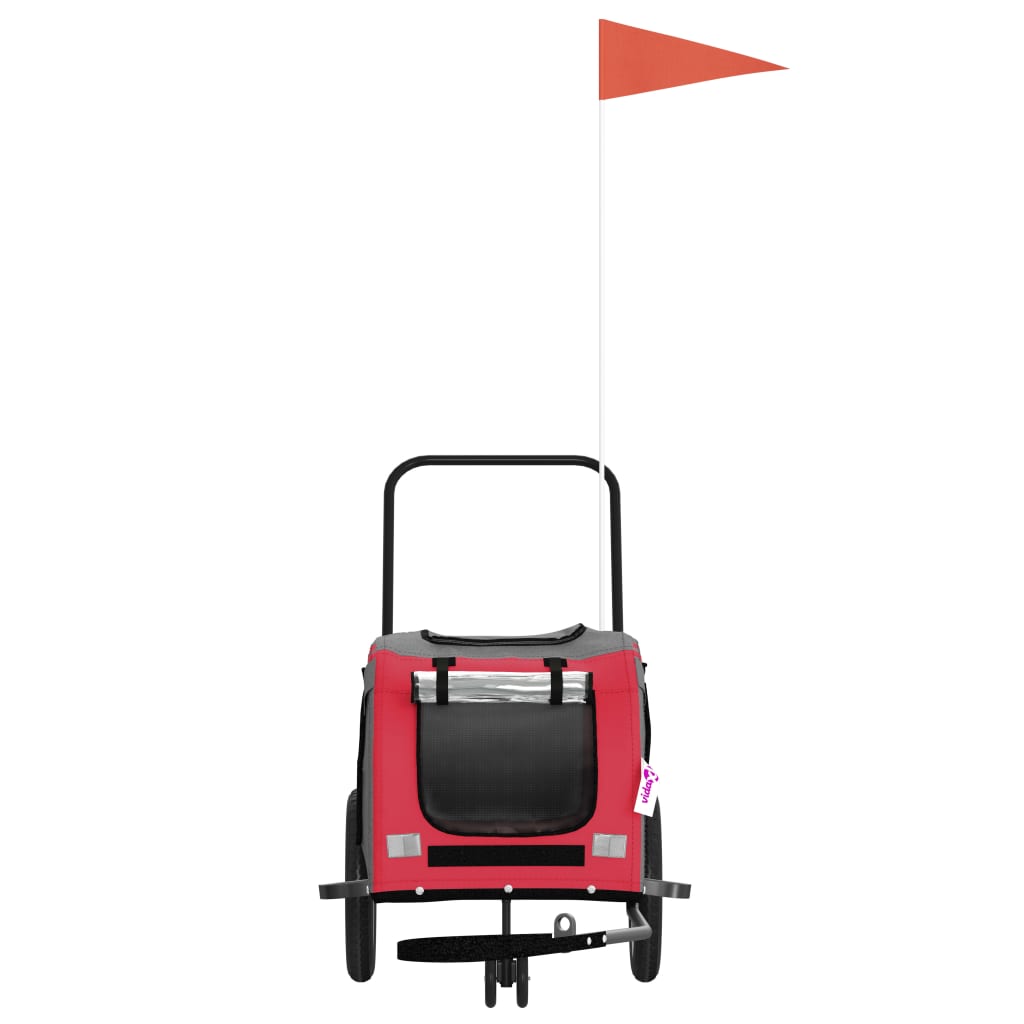 Hondenfietstrailer oxford stof en ijzer rood en zwart is nu te koop bij PeponiXL, paradijselijk wonen!