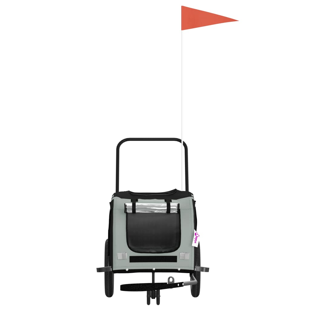 Hondenfietstrailer oxford stof en ijzer grijs en zwart is nu te koop bij PeponiXL, paradijselijk wonen!
