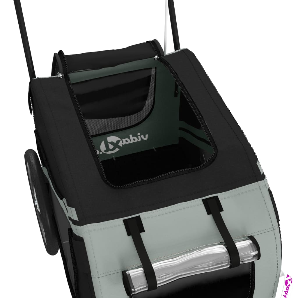 Hondenfietstrailer oxford stof en ijzer grijs en zwart is nu te koop bij PeponiXL, paradijselijk wonen!