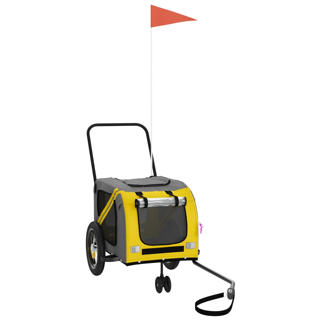 Hondenfietstrailer oxford stof en ijzer geel en zwart is nu te koop bij PeponiXL, paradijselijk wonen!