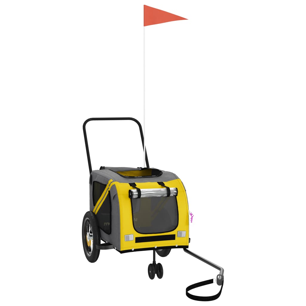 Hondenfietstrailer oxford stof en ijzer geel en zwart is nu te koop bij PeponiXL, paradijselijk wonen!