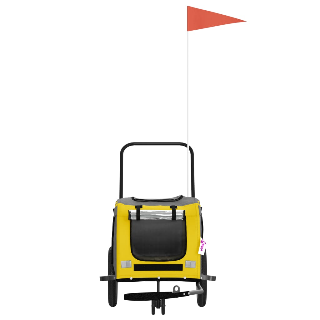 Hondenfietstrailer oxford stof en ijzer geel en zwart is nu te koop bij PeponiXL, paradijselijk wonen!